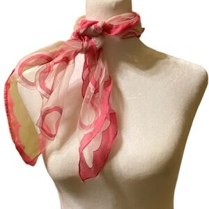 Chic Pink Sheer Scarf Circles & Dots